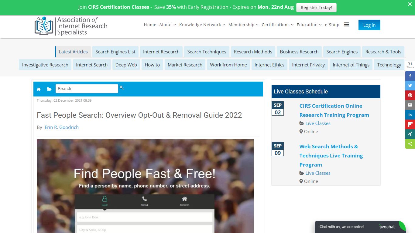 Fast People Search: Overview Opt-Out & Removal Guide 2022 - AOFIRS